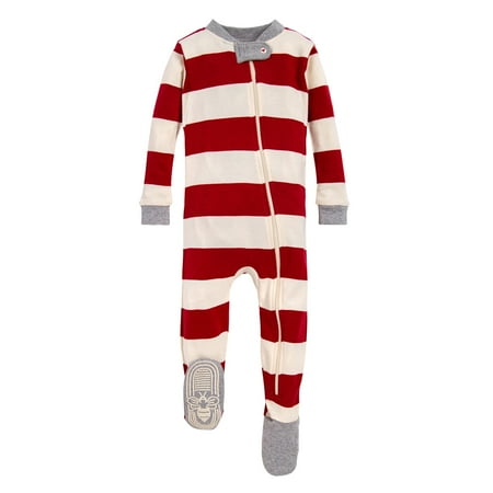 Matching Family Christmas Pajamas Burt's Bees Baby Baby Boy or Girl Unisex Henley & Rugby Stripe Sleeper