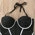 thumbnail image 3 of Sexy Black Curve Swimwear Women One-Piece Suits Bikinis High Waist Monokini Swimsuit Push Up Padded Swimwear Swim Wear, 3 of 7