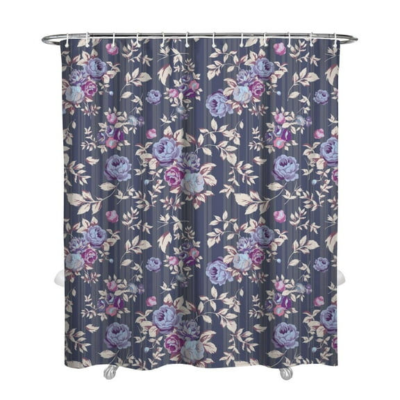 Floral Shower Curtain Watercolor Botanical Bathroom Decor Rustic Flower Design Fabric Bath Curtain for Tub Country Style Home Accessories with Hooks，72x84in(180*210cm)