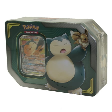 Pokemon Sun Moon 2019 Collectors Tag Team Tin Eevee Snorlax 1 Gx Foil 4 Packs More