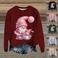 thumbnail image 2 of Zhanying Tenues de Travail pour Femmes Bureau Coupe Classique Mode Hivernale Mode des Fêtes Chandail Rouge à Col Rond pour Femmes Christmas Sweater, 2 of 5