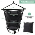 thumbnail image 2 of Gymax Hammock Chair w/ Soft Pillow Cushions Pocket Hanging Rope Swing Steel Bar Gray, 2 of 10
