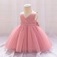 thumbnail image 5 of EnJoCho Flower Girl Dress for Wedding Tulle Satin Bow Shoulder Long A Line Girls First Communio𝗇 Dresses Formal Birthday Gown, 5 of 8