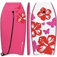 thumbnail image 1 of Goplus 41'' Super Lightweight Bodyboard Surfing W/Leash EPS Core Boarding IXPE Pink, 1 of 10