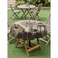 thumbnail image 4 of Outdoor Tablecloths with Umbrella Hole & Zipper, Vintage Flowers Round Tablecloth 54 Inch, Birds Retro Art Elegant Farmhouse Rustic Waterproof Table Cloth, Patio/Pool/Picnic Table Covers, 4 of 8