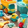thumbnail image 2 of Juego de juguetes de arena de 9 piezas con pala, rastrillo, balde, molde de castillo y reloj de arena. Diversión en la playa para niños, 2 of 5