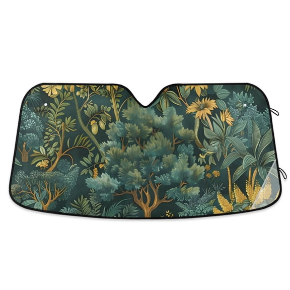 Forest Car Windshield Sun Shade Reflector Sunshade Foldable for Front Keeps Vehicle Cool