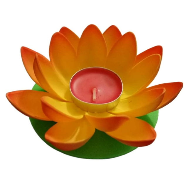 Serenity Glow EVA Lotus Wishing Lamp, Artificial Floating Flower Candle Light, Waterproof Luminous LED for Rivers & Ponds, Festival & Prayer Decoration, 4.49 Inch
