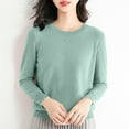thumbnail image 3 of Agkizg Womens Fall Clothing Plus Size Womens Tops Long Sleeve Blouses Solid Color Crew Neck Long Sleeve Knit Base Layer Top Shirt Set for Fall Daily Casual Wear XXL, 3 of 5