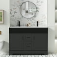 thumbnail image 2 of Eclife 48" Mid-century Modern Double Sink Bathroom Vanity Base Only, 2 Doors 2 Drawers, 2 of 10