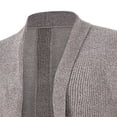 thumbnail image 3 of Men Cardigan Sweaters Solid Color Shawl Collar Long Sleeve Knitted Fall Casual Long Cardigan, 3 of 5