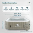 thumbnail image 5 of RELXTIME Inflatable Outdoor Hot Tub for 6 Person Square Spa with 120 Bubble Jets, Filter Cartridges, 5 of 7