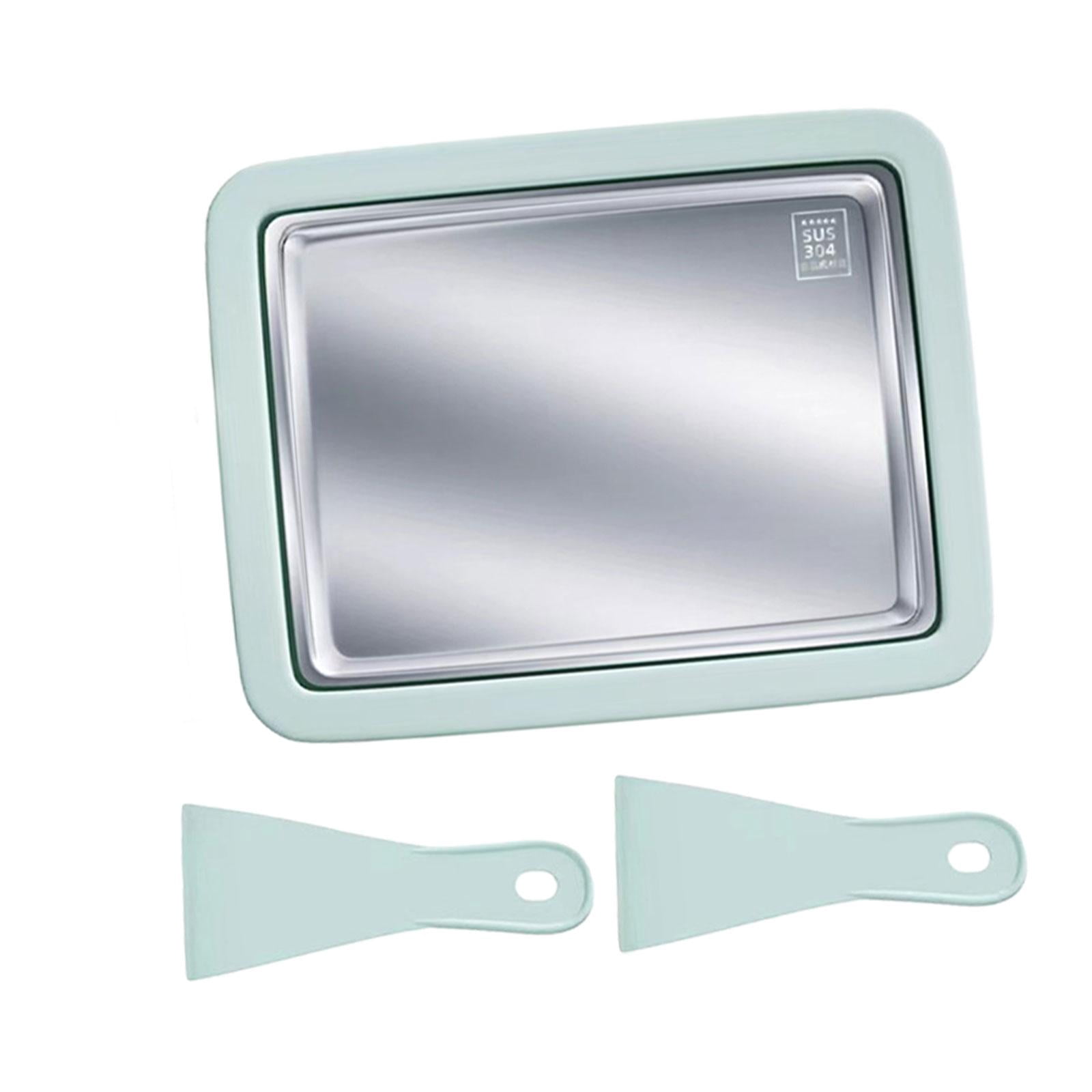 Tongina Cold Pan Plate DIY Portable Multipurpose Household Sweet Spot Pan Ice Cream Plate Maker for Sorbets Yogurt Soft Serve Green