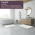 thumbnail image 4 of Lavish Home Set of 2 Bathroom Rugs – Non-Slip Memory Foam Bath Mats, White, 4 of 6