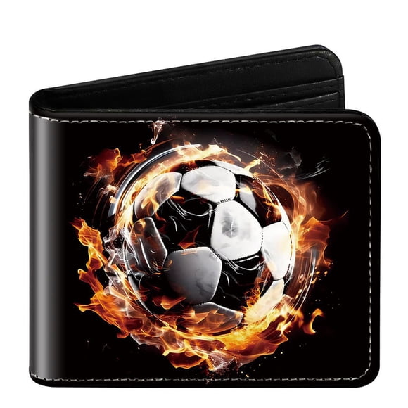 Tonnylam Billetera plegable con temática de fútbol — Billetera compacta para adolescentes, un regalo para los aficionados al fútbol