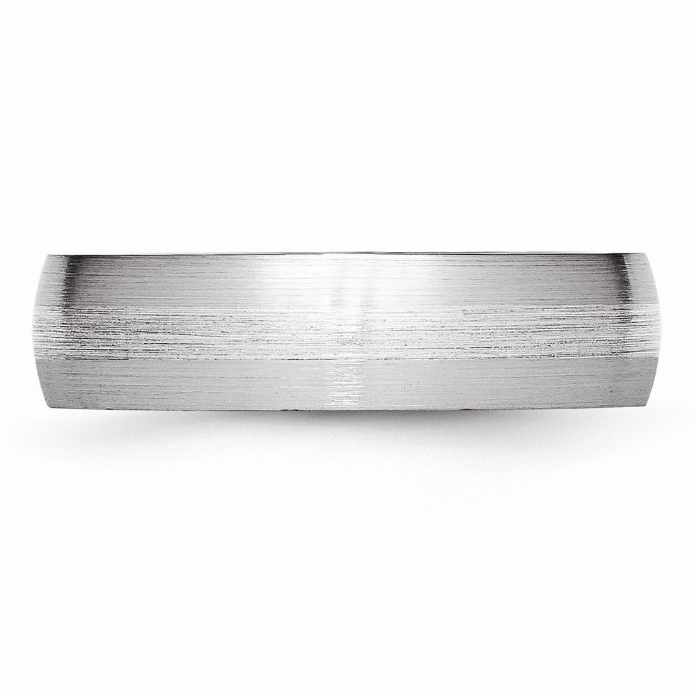 JewelryWeb Cobalt Chromium 925 Sterling Silver Engravable Inlay Satin 6mm Band Ring 10 10.5 11 11.5 12 12.5 13 7 7.5 8 8.5 9 9.5 Ring Size Options