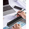 thumbnail image 7 of Architectural Scale Ruler 3 Pack Aluminum Triangular Ruler 12 Inch Imperial Metal Scale Ruler for Blueprint Drafting Ruler for Architect, Civil Engineer, Draftsman, 7 of 7