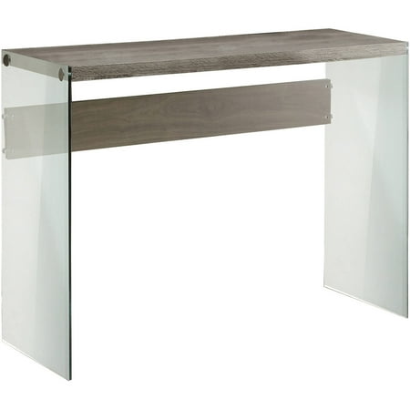 Curved End Console - Monarch Console Table Dark Taupe With Tempered Glass