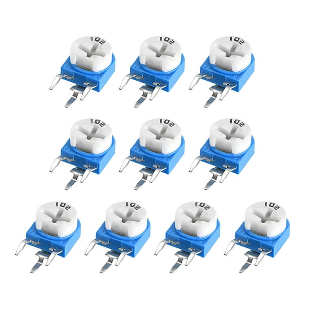 Potenciómetro de recorte Uxcell 1K Ohm Ajuste Horizontal Resistencias Variables Paquete de 10
