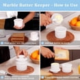 thumbnail image 2 of Elborse Marble Butter Keeper & Salt Cellar Set for Kitchen Counter, White Handmade Stone Countertop Containers for Butter, Salt & Pepper, Elegant Marble Kitchen Décor, 2 of 9