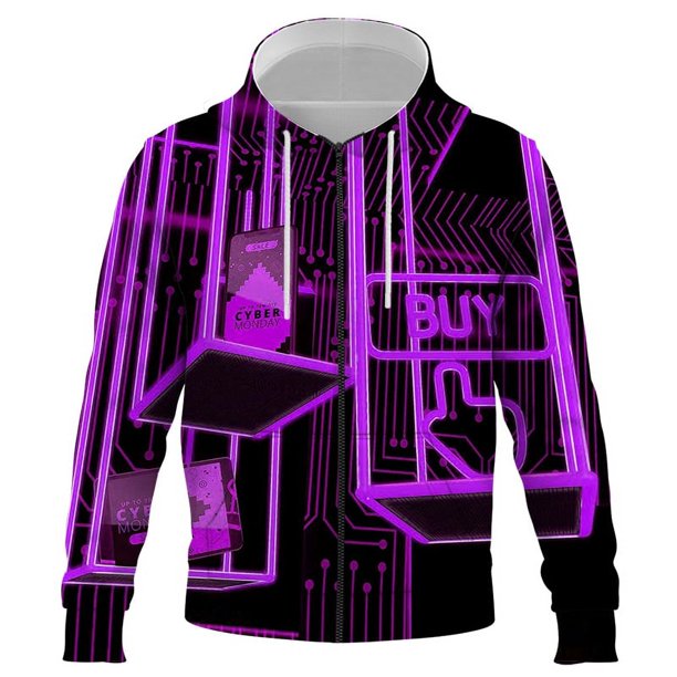 Sudadera con capucha y cremallera con estampado digital 3D para hombre y mujer, ropa de calle de moda hip hop, novedad