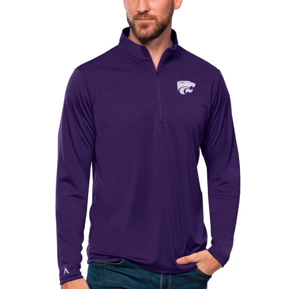 Men's Antigua Purple Kansas State Wildcats Tribute Quarter-Zip Top