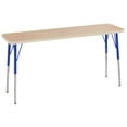thumbnail image 1 of ECR4Kids 18in x 60in Rectangle Everyday T-Mold Adjustable Activity Table Maple/Maple/Blue - Standard Swivel, 1 of 2