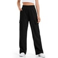 thumbnail image 5 of KAUOD Teen Girls Cargo Sweatpants Baggy Wide Leg Joggers Pants Kids High Waist Straight Fleece Warm Trousers with Pockets, 5 of 7