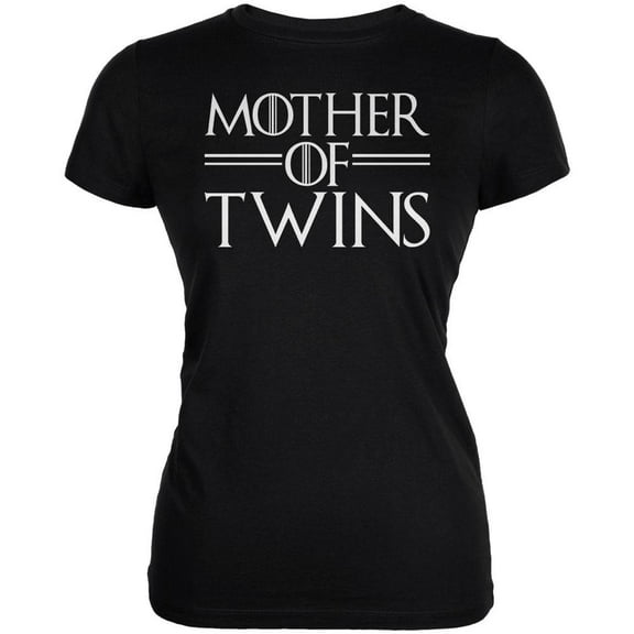 Mother's Day Mother Of Twins Juniors Soft T Shirt Black 2XL