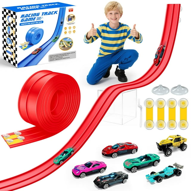 Pista de Carreras Flexible EFCRBS de 4.5 metros con 6 Autos para Niños de 3 años en adelante