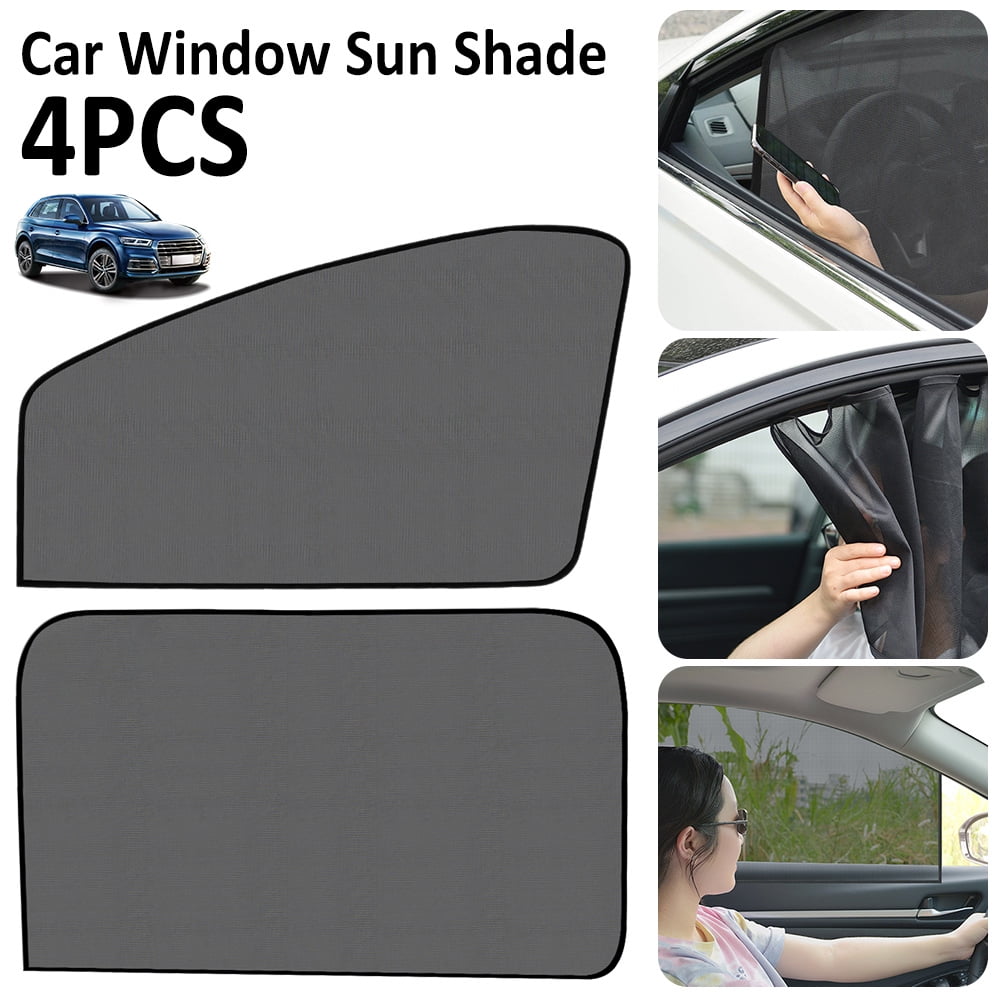 Baby Fold Up Rear Window Shade, UV Ray Shade/Shield Protection for Children + 2 x Square Side Window Shades Xtremeauto® FULL REAR CAR WINDOW SHADES SET: Black Pets. 100cm wide X 50cm tall 