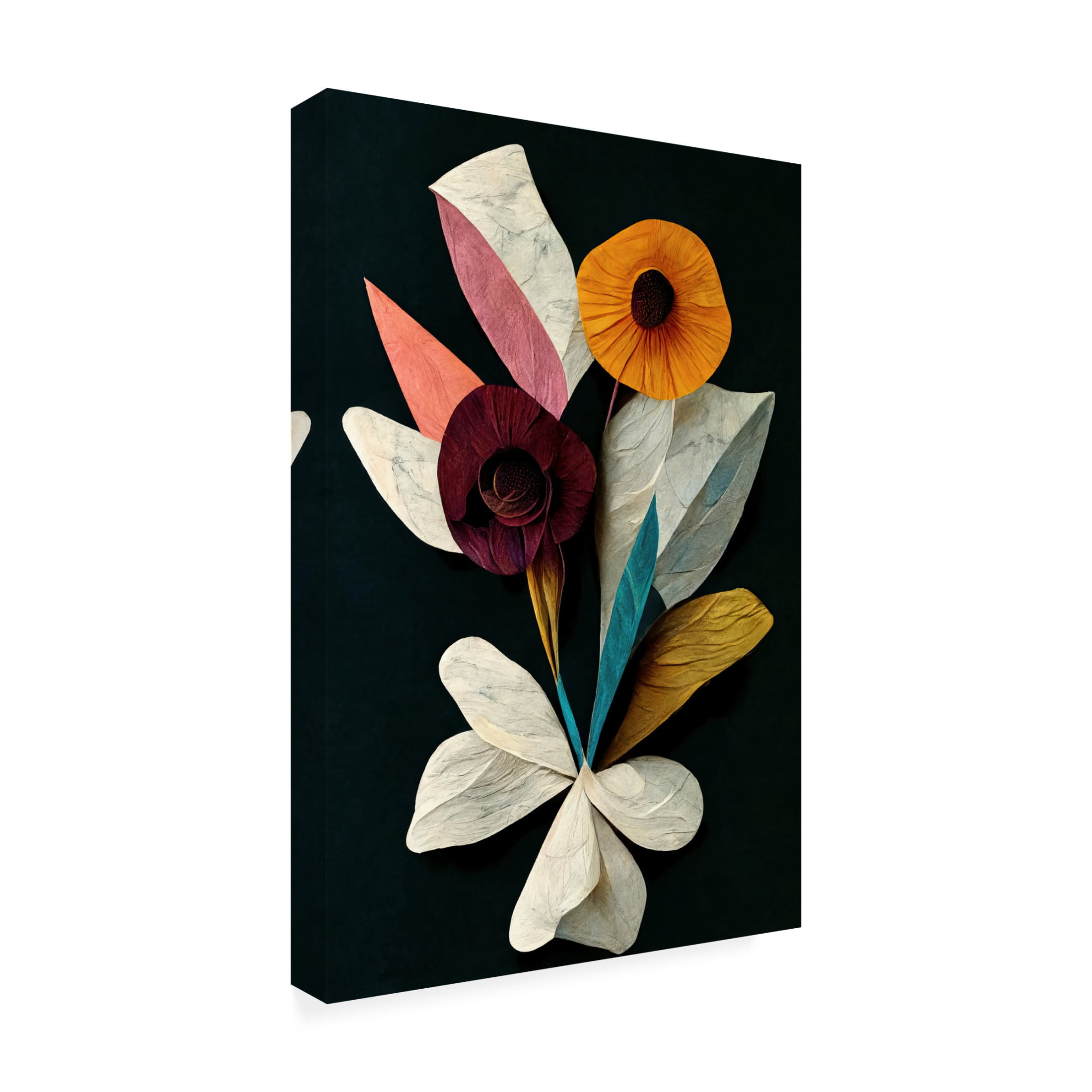 Canvas Wall Art - Treechild 'A Paper Bouquet' Wall Art for Living Room, Bedroom, or Office D?cor by Trademark Fine Art - 12 x 19 Inches