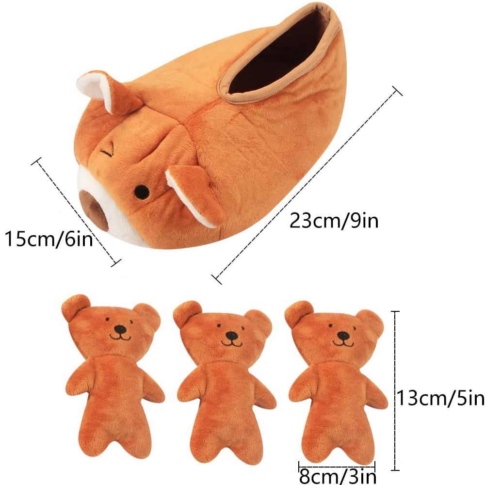 OUSITAI Hide and Seek Dog Toy Durable Squeaky Plush Bear Pet Toy Puzzle Interactive Game For Puppy, Small, Medium, Large Dogs