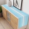 thumbnail image 4 of Aqua White Stripe Table Runner - 120 Inch Long, Kitchen Dining Table Runner Dresser Scarves, Modern Rustic Vertical Striped Farmhouse Decor for Coffee Tables Wedding Party Banquet, 4 of 8