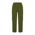 thumbnail image 4 of ATOGUTA Boys Cargo Pants With Pockets Wide Leg School Uniform Pants Kids Elastic Waist Flowy Summer Beach Lounge Trousers with Pockets Size 4T-15, Army Green, 4 of 6