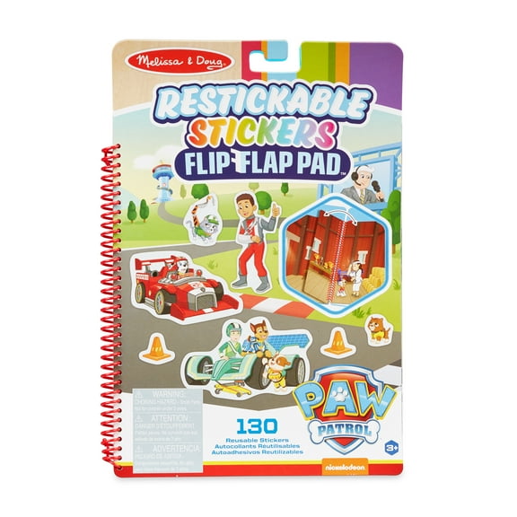 Melissa & Doug PAW Patrol Restickable Stickers Flip-Flap Pad - Classic Missions
