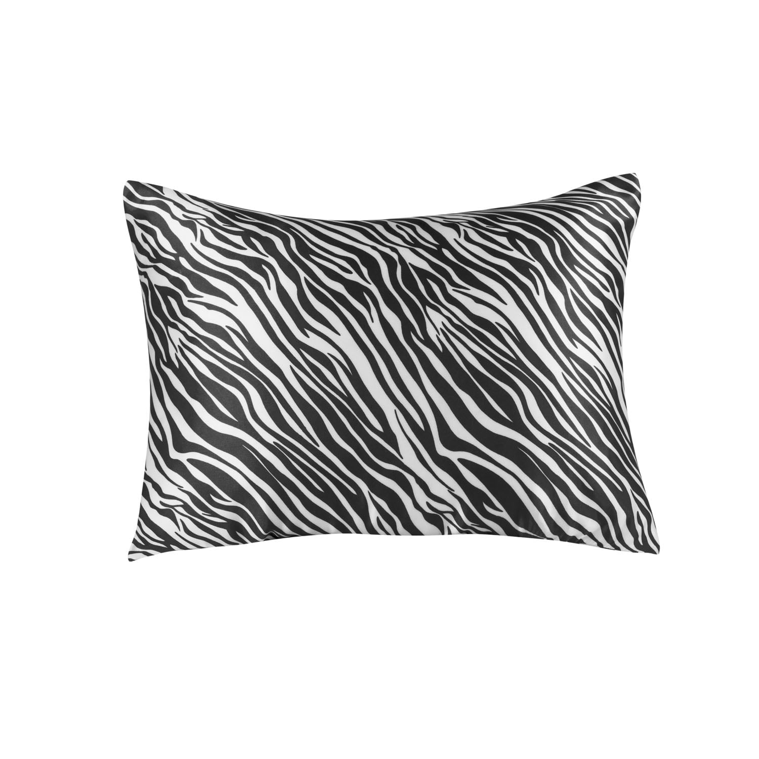 Satin Pillowcase For Hair And Skin Queen Satin Pillowcase With Zipper Black Zebra Print Pillowcase Set Of 1 Blissford Walmart Com Walmart Com