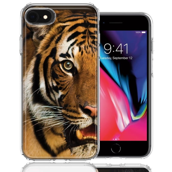 MUNDAZE For Apple iPhone 7/8/SE Tiger Face Design Double Layer Phone Case Cover