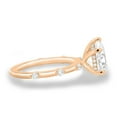 thumbnail image 3 of ESTE ORIGIN 2.00Ct Pear Cut Solitaire Lab-Grown Diamond Engagement Ring – Hidden Halo & Round Side Stones in 18K Rose Gold for Women US 6.5, 3 of 8