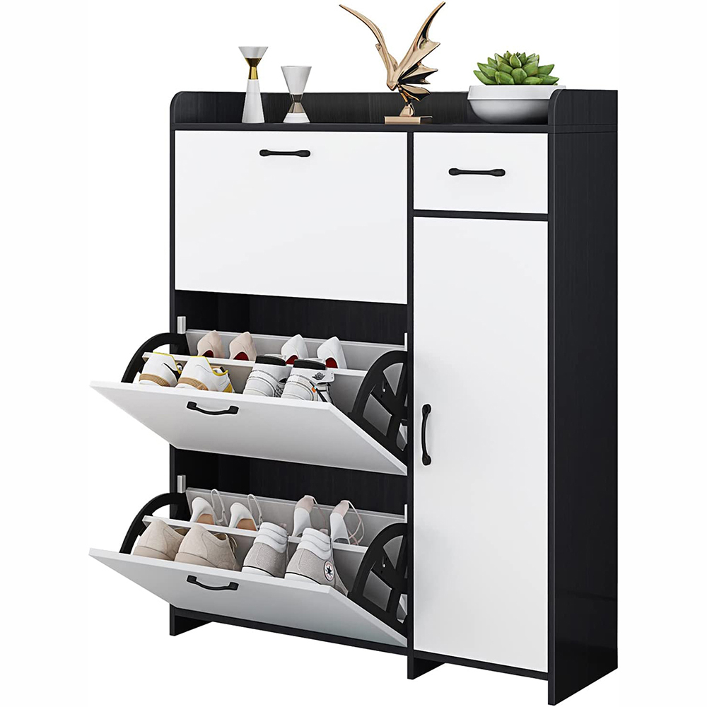 14 pairs of concealed shoe with doors, 3tier free standing