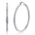 thumbnail image 3 of Hoop Earrings Stainless Steel Hypoallergenic Rhinestone Ring Earrings Earring Jacket for Women, 3 of 10
