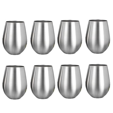 Oak & Steel 24oz Stainless Steel Gin Glasses Set Of 4 – Rose Gold, Shatterproof, Keeps Drinks Chilled