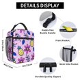 thumbnail image 6 of ZNDUO Lunch Bag, Large Durable Insulated Reusable, Office Work, School Picnic, Beach Lunch Box, Tropical Petal Pineapple Pattern Handheld Insulated Lunch Bag, 6 of 8