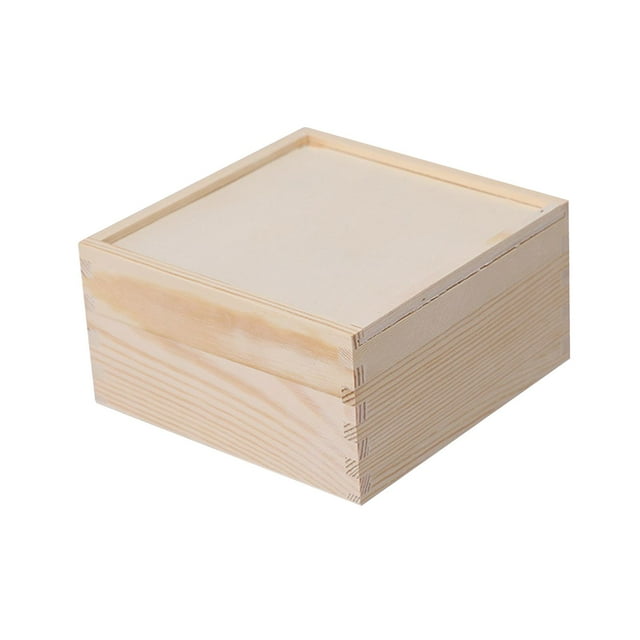 Ruiboury Jewelry Storage Case Wooden Box Essential Accessory For Organizing Small Tools Beads And Crafts Anniversaries Rings wood color 15x15x8cm