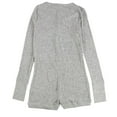 thumbnail image 2 of Cosmic Love Womens Ribbed & Heathered Bodysuit Jumpsuit Pajama, Grey, Medium, 2 of 2