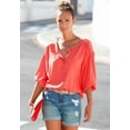 thumbnail image 2 of LASCANA Women's Flowy Button Up Blouse Shirt Buttons, 2 of 6