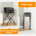 thumbnail image 6 of Luggage Rack, Pack of 2, Metal Foldable Suitcase Stand for Guest Room, Holds up to 100 lb, 27 x 15.3 x 22 Inches, Steel Frame, Nylon Straps, Hotel, Bedroom, Closet, Gray, 6 of 16