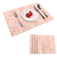 thumbnail image 1 of DouZhe Ensemble de 4 Napperons en Polyester, Motif Texture Sucre Rose Macaron Résistant à la Chaleur pour Table à Manger, 12 Pouces x 18 Pouces, 1 of 6