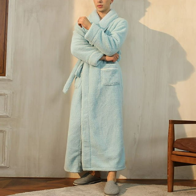 Men's Pajama & Sets & Loungewear Cozy Autumn Winter Padded Robe for Plus Size Men – Lightweight Bathrobe for Home Comfort