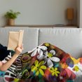 thumbnail image 3 of Birthday Soft Flannel Fleece Throw Blanket, Vibrant Composition of Flowers Daisies Polka Dots Joyful Wish Feminine Design, Cozy Plush for Indoor and Outdoor Use, 60" x 80", Multicolor, by Ambesonne, 3 of 5